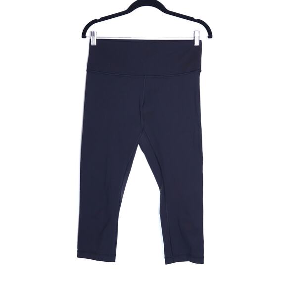 LULULEMON 21" Crop Wunder Under Legging Black High Rise Active Women's 10 - Picture 1 of 7